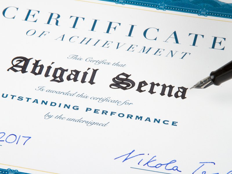 Personalize and sign diplomas and certificates